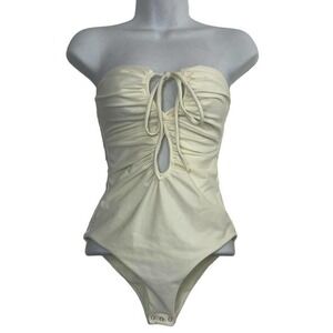 Johanna Ortiz Cream One Piece Swimsuit